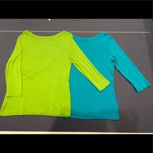 Women’s Blue and Green Size L Talbots Shirt Bundle